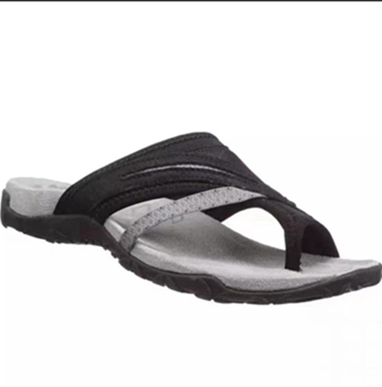 Wholesale Women's Shoes Comfortable Toe Flat Slippers Women's Color-matching Sandals and Slippers